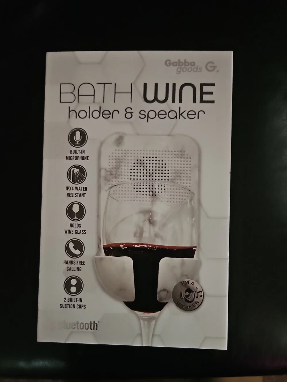 Bluetooth Bath Wine Holder & Speaker - White